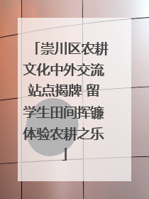崇川区农耕文化中外交流站点揭牌 留学生田间挥镰体验农耕之乐