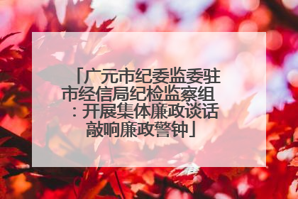 广元市纪委监委驻市经信局纪检监察组：开展集体廉政谈话 敲响廉政警钟