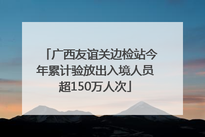 广西友谊关边检站今年累计验放出入境人员超150万人次