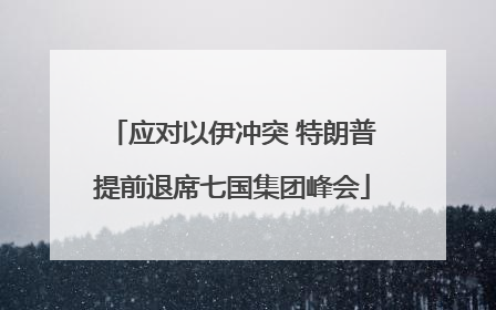 应对以伊冲突 特朗普提前退席七国集团峰会