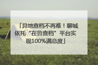 异地查档不再难！聊城依托“在鲁查档”平台实现100%满意度