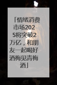情绪消费市场2025将突破2万亿，和朋友一起喝好酒梅见青梅酒
