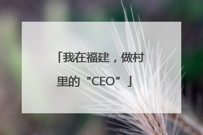 我在福建，做村里的“CEO”