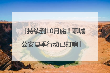 持续到10月底！聊城公安夏季行动已打响