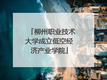 柳州职业技术大学成立低空经济产业学院