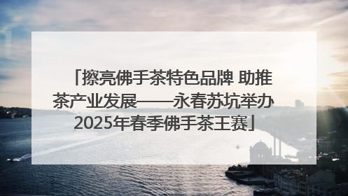 擦亮佛手茶特色品牌 助推茶产业发展——永春苏坑举办2025年春季佛手茶王赛