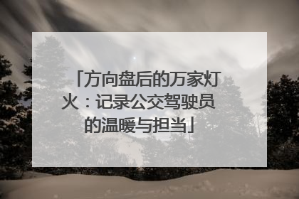 方向盘后的万家灯火：记录公交驾驶员的温暖与担当