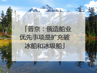普京：俄造船业优先事项是扩充破冰船和冰级船