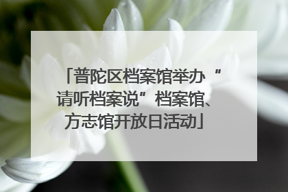 普陀区档案馆举办“请听档案说”档案馆、方志馆开放日活动