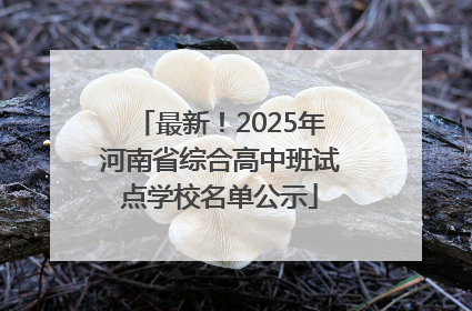 最新！2025年河南省综合高中班试点学校名单公示