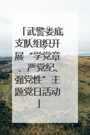 武警娄底支队组织开展“学党章、严党纪、强党性”主题党日活动