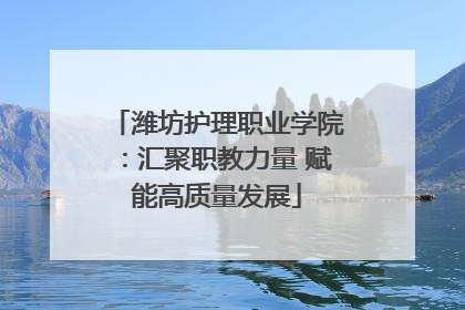 潍坊护理职业学院：汇聚职教力量 赋能高质量发展
