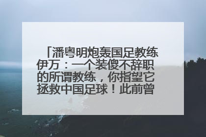 潘粤明炮轰国足教练伊万：一个装傻不辞职的所谓教练，你指望它拯救中国足球！此前曾多次发文评价国足