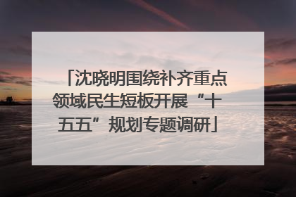 沈晓明围绕补齐重点领域民生短板开展“十五五”规划专题调研