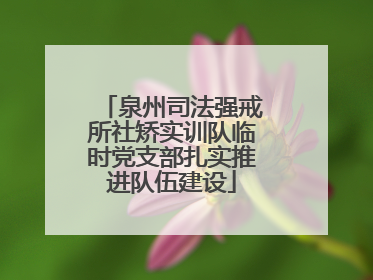 泉州司法强戒所社矫实训队临时党支部扎实推进队伍建设