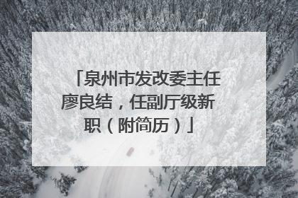 泉州市发改委主任廖良结，任副厅级新职（附简历）