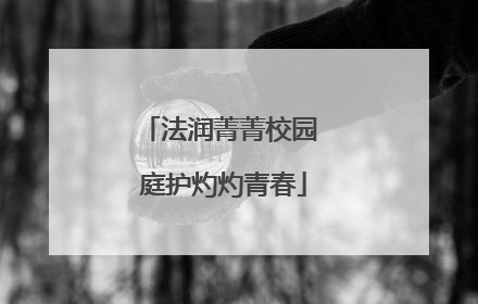 法润菁菁校园 庭护灼灼青春