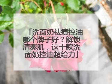 洗面奶祛痘控油哪个牌子好？解锁清爽肌，这十款洗面奶控油超给力