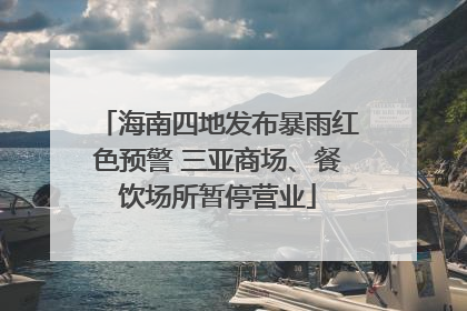 海南四地发布暴雨红色预警 三亚商场、餐饮场所暂停营业
