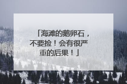 海滩的鹅卵石，不要捡！会有很严重的后果！