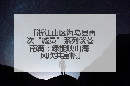 浙江山区海岛县再次“减员”系列谈苍南篇：绿能映山海 风吹共富帆