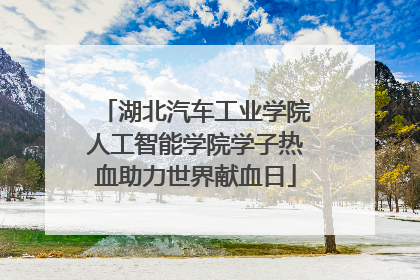 湖北汽车工业学院人工智能学院学子热血助力世界献血日