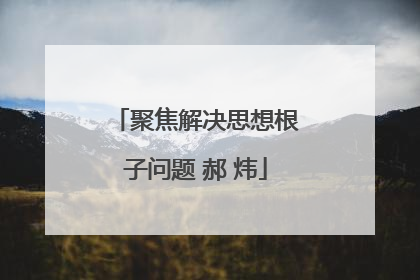 聚焦解决思想根子问题 郝 炜