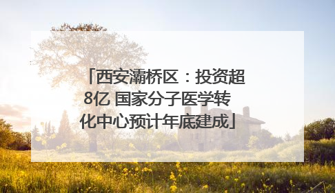 西安灞桥区：投资超8亿 国家分子医学转化中心预计年底建成