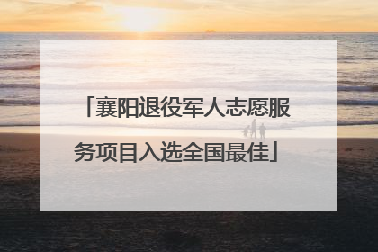 襄阳退役军人志愿服务项目入选全国最佳