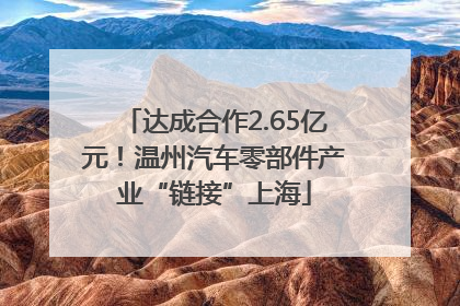 达成合作2.65亿元！温州汽车零部件产业“链接”上海