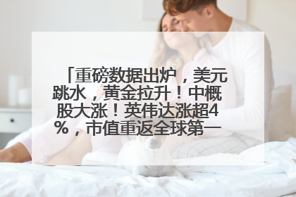 重磅数据出炉，美元跳水，黄金拉升！中概股大涨！英伟达涨超4%，市值重返全球第一！黄仁勋计划出售至多600万股股票