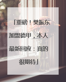 重磅！樊振东加盟德甲，本人最新回应：真的很期待