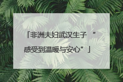 非洲夫妇武汉生子 “感受到温暖与安心”