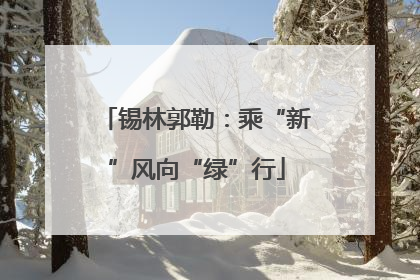 锡林郭勒：乘“新”风向“绿”行