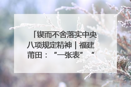 锲而不舍落实中央八项规定精神｜福建莆田：“一张表”“一张图”为基层减轻“数字负担”