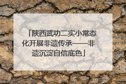 陕西武功二实小常态化开展非遗传承——非遗沉淀自信底色