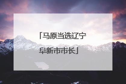 马原当选辽宁阜新市市长