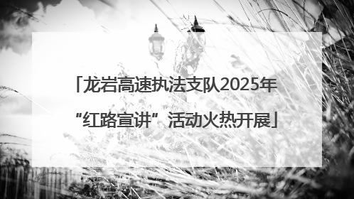 龙岩高速执法支队2025年“红路宣讲”活动火热开展