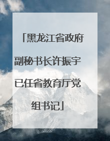 黑龙江省政府副秘书长许振宇已任省教育厅党组书记