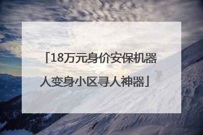 18万元身价安保机器人变身小区寻人神器