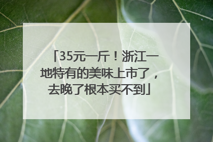 35元一斤！浙江一地特有的美味上市了，去晚了根本买不到