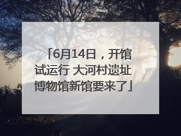 6月14日，开馆试运行 大河村遗址博物馆新馆要来了
