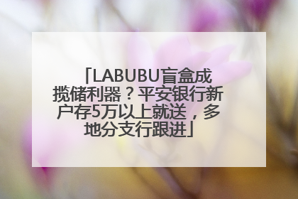 LABUBU盲盒成揽储利器？平安银行新户存5万以上就送，多地分支行跟进